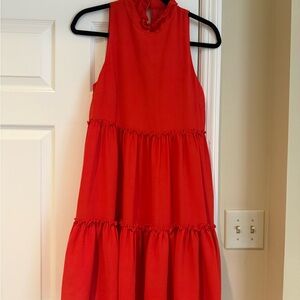 Elliatt Red Tiered Halter Sundress for Wedding Guest